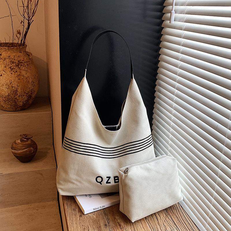 Casual Mother and Child Bag Autumn and Winter Simple Canvas Bag Bag Large Capacity High Sense Simple Underarm Shoulder Bag