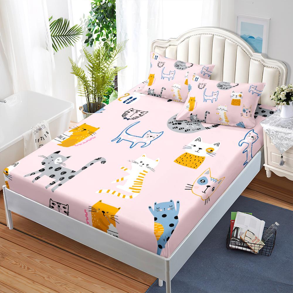 Mattress, Mattress Cover, Three-Piece Mattress Protective Cover, Fully Surrounded, Animals, Cats, Extremely Windy