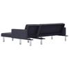 L Shaped Sleeper Sofa In Dark Grey Polyester
