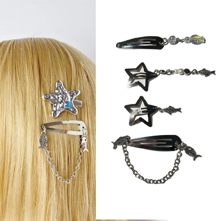 8pcs Silver Metal Star Hair Clip Comfortable And Secure Hair Accessories For Women And Girls Suitable For Weddings