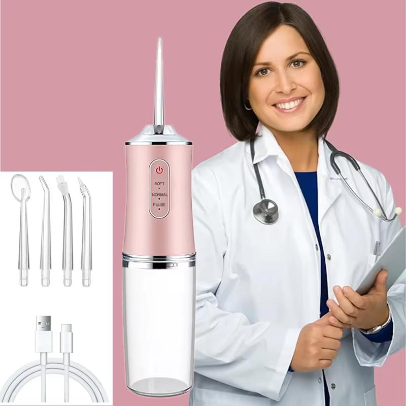 Rechargeable Oral Irrigator Portable Dental Irrigator Water Flosser 3 Models 4 Jet Nozzles Water Teeth Pick Flosser Water Jet