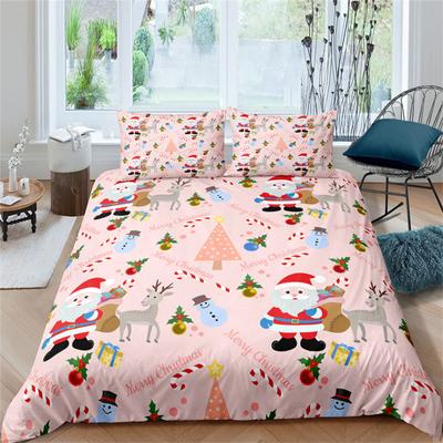 Cartoon Weihnachtsmann Bettwäsche Set King Queen Größe Mikrofaser Weihnachten Hunde 3D Druck Bettbezug für Kinder Kissenbezüge Heimtextil