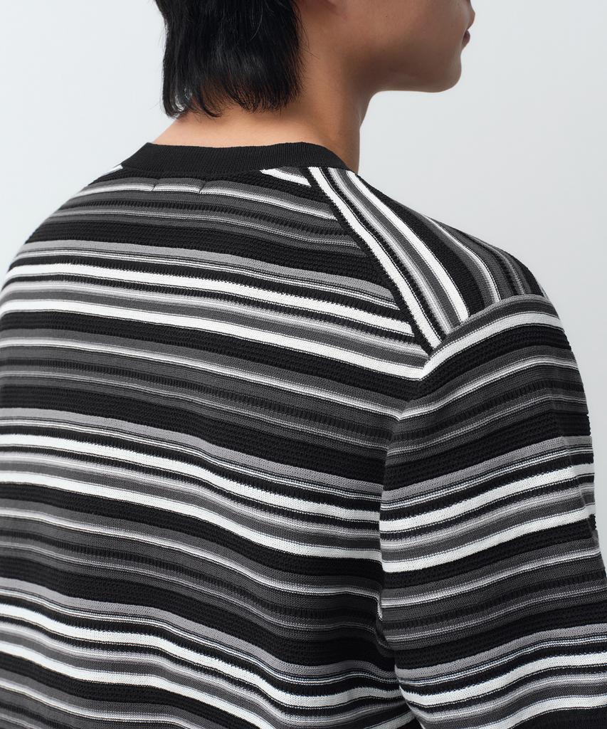 MUSINSA STANDARD Multi-Stripe Short Sleeve Knit [Black]