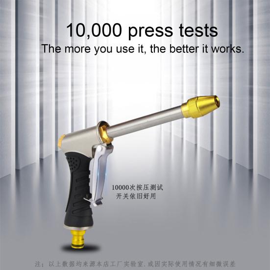 Garden Hose Nozzle, Long Wand High-Pressure Sprayer with Anti-Slip Grip, Heavy Duty Booster Nozzle for Car Washing Garden Watering