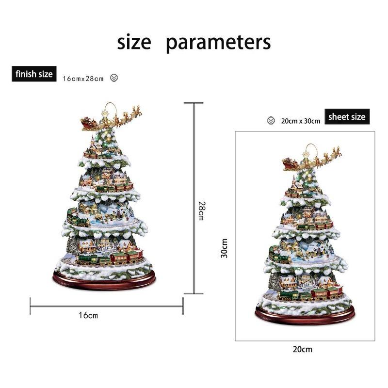 Christmas Tree Rotating Sculpture Train Decoration Window Stickers Christmas Decorations Winter Home Furnishings