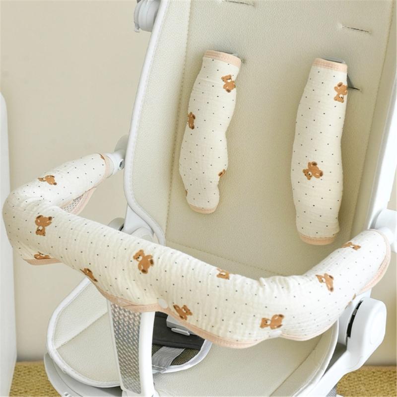 Soft Breathable Cotton Baby Strollers Accessories Set Easy To Install Baby Strollers Handle Cover Set for Safety & Comfort