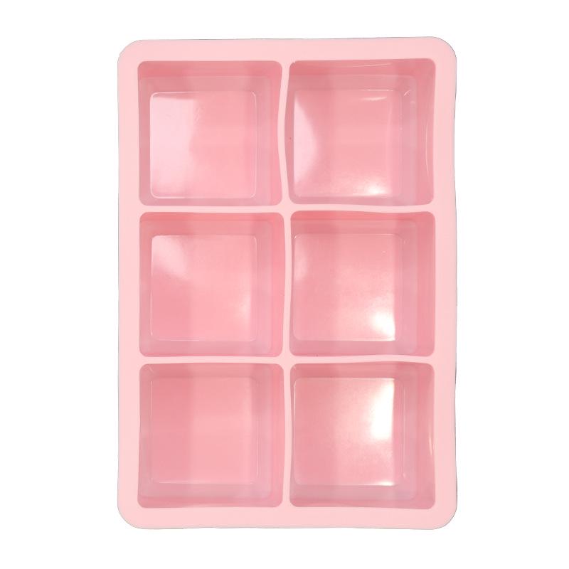 Stampo in Silicone a 6 Scomparti per Cubetti di Ghiaccio e Pappe per Bambini - Stampo di Grande Capacità per Uso Domestico