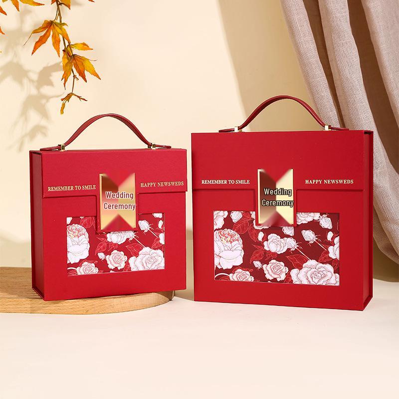 

Xi Li Camellia Handbag Wedding Favor Box: Elegant Chinese Candy Box for Banquet Gifts
