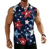 Men's Workwear Lapel Button-Down Vest Shirt - Lightweight Sleeveless Top