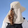 Anti-UV Mask Neck Protection Hat Solid Color Picking Tea Hat Cycling Cap Sunshade Shawl Cap  Travel
