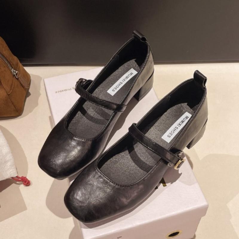 

Мода 2025 Новый Модный Дизайнер Винтажные Женские Туфли Мэри Джейн Модные Туфли с Квадратным Носком Весна Осень Элегантные Босоножки на Низком Каблуке 35 чёрный