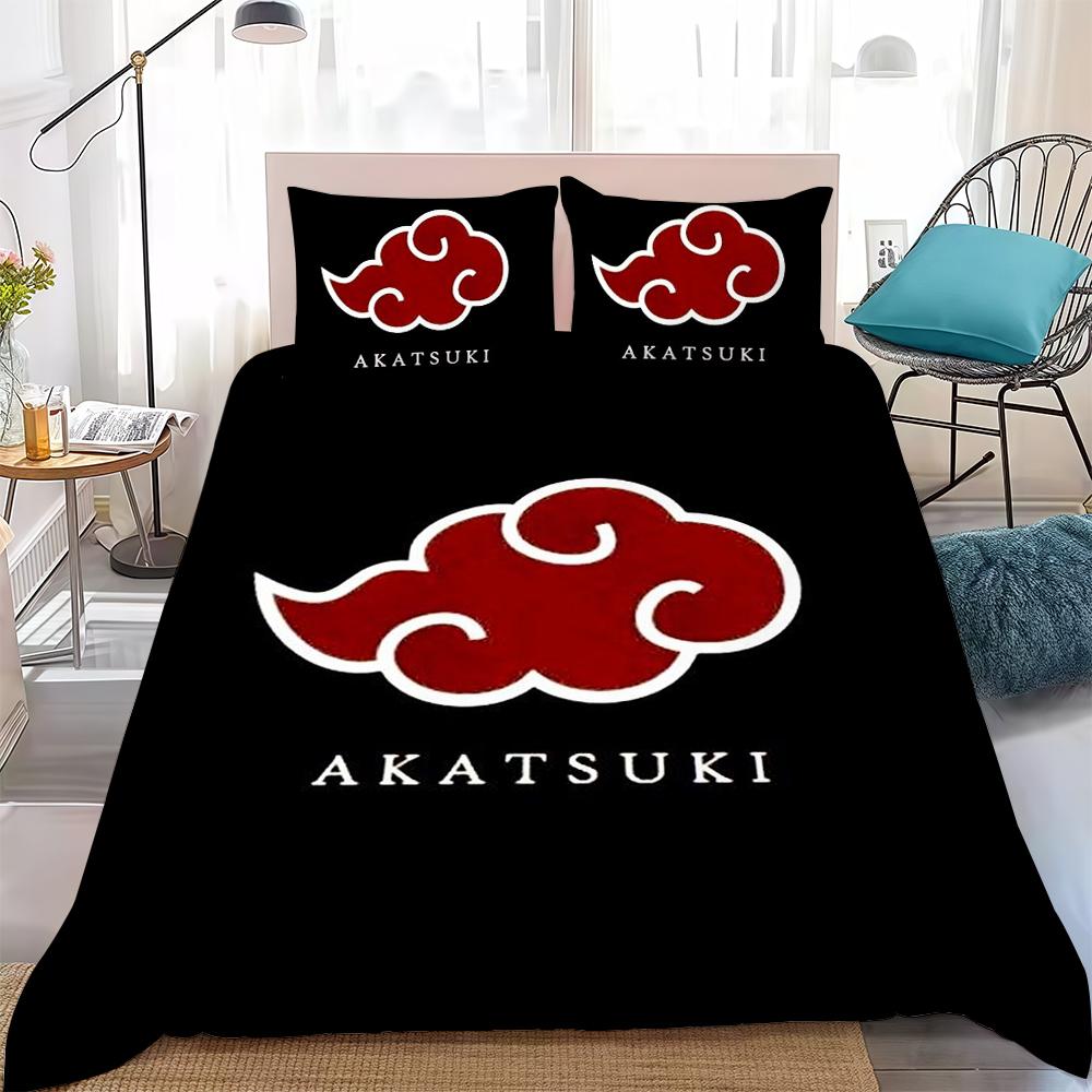 Logo A-Akatsuki Duvet Cover Set Home Style Bedding Soft Laundry Cotton Bed 3 Piece Set Student Dormitory Gift