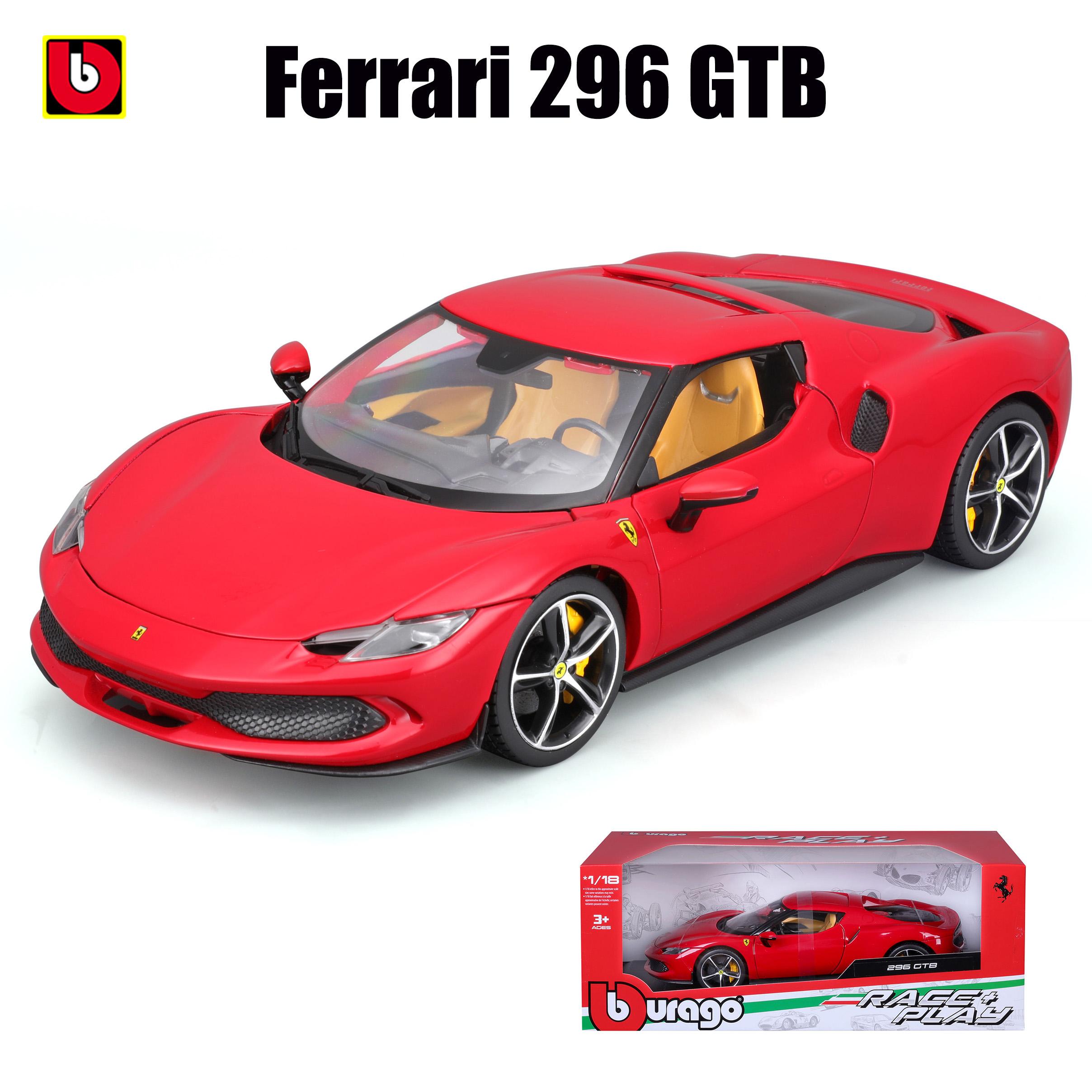 

Ббураго 1:18 Ferrari Ferrari 296 G подлинная литая модель автомобиля имитационная модель автомобиля из сплава ручная работа украшение коллекция игрушек