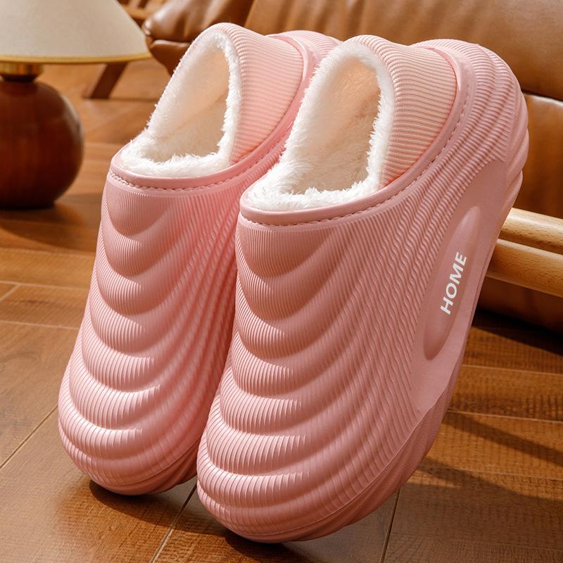 Pantoufles d'intérieur pour hommes et femmes, semelle épaisse, antidérapantes, chaudes, imperméables, en coton, Chaussures d'intérieur