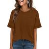 Women Oversized T Shirts Short Sleeve Summer Casual Loose Crewneck Basic Tee with Front Pocket Top