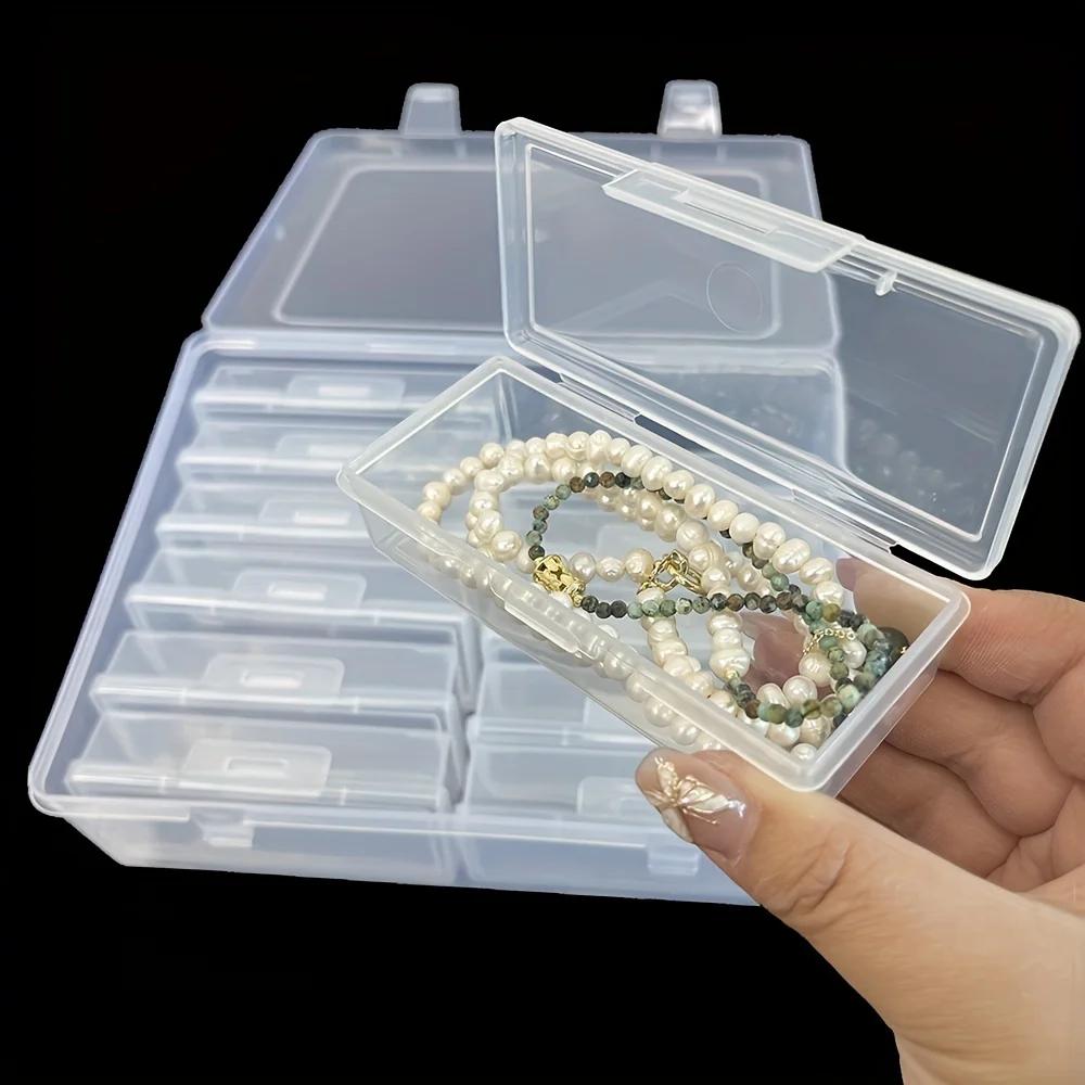 12Pcs Transparent Portable Storage Box, Multifunctional Handicraft Storage Box