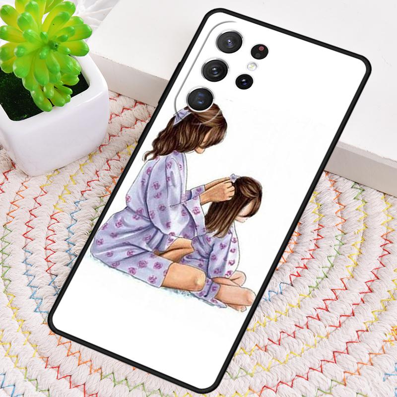 Mutter und Tochter Silikon Handyhülle Für Samsung Galaxy note 10 pro S26 S25 S24 S23 S22 S21 Plus S25Ultra Capa Cover