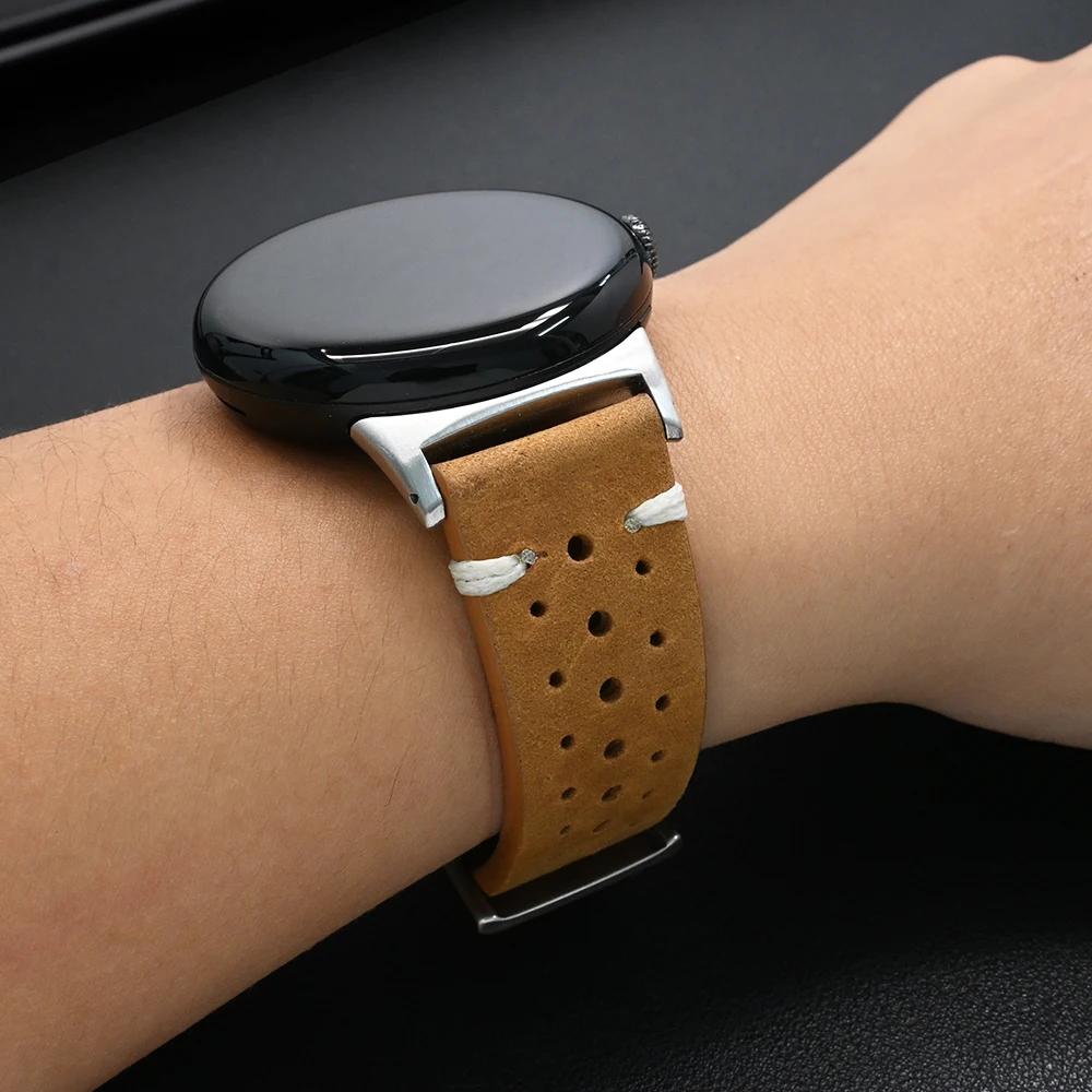 Leren Riem voor Google Pixel Watch 3 45mm Heren Polsband Vervangende Accessoires Band voor Google Pixel Watch 3 2 1 41mm Armband