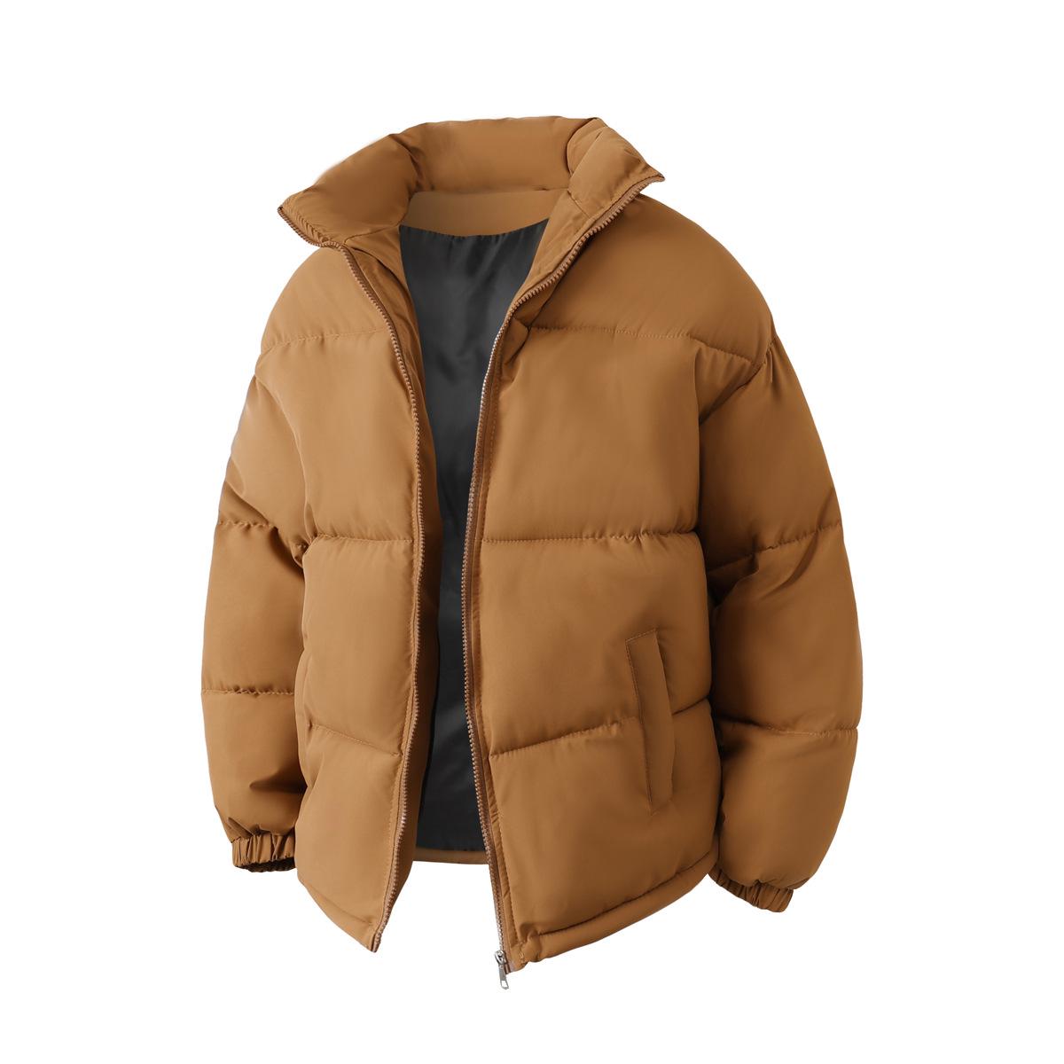 

2025 Korean Style Plus Size Winter Cotton Puffer Jacket - Basic Plain Design 5XL