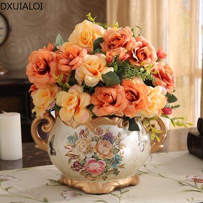 European Ceramic Crafts Decoration Living Room Desktop Flower Arrangement Vase Dining Table Entrance Vase Home Decorations