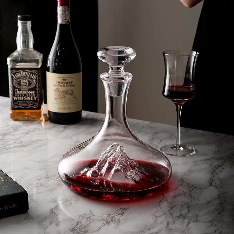 Waist Iceberg Fast Decanter Luxury Ice Blue Crystal Glass Decanter Set for Home Bar