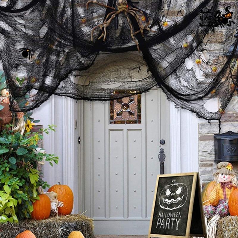 Torn Black Gauze Fabric For Halloween Haunting House Scary Party Decoration Horror Theme DIY Adjustable Efficient Cloth