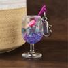 Multifunctional Small Tumbler Keychain with Fruit Charm Pendant Fashion Accessory for Bags and Keys Decoration