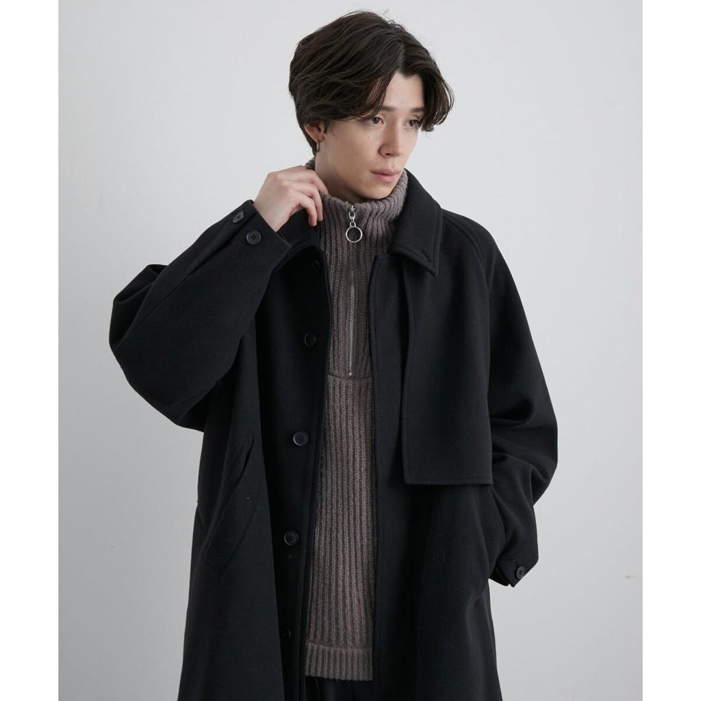 Junred Woolly Knit Cape Trench Light Size S Men's Coat, ANO82050, Gray,