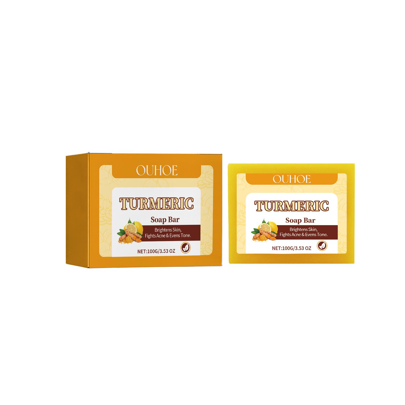 OUHOE Lemon Turmeric Azelaic Acid Gentle Facial Cleansing Soap