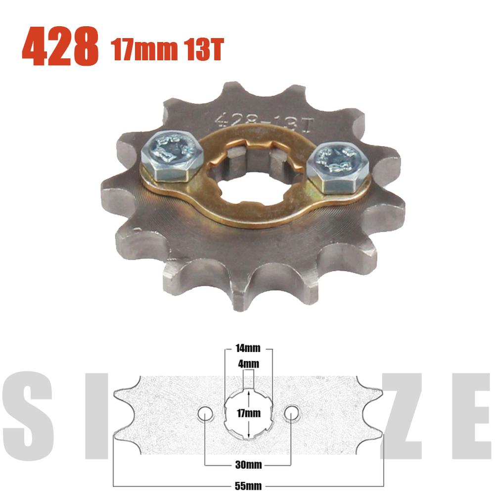 428# 17mm Front Engine Sprocket 10 11 12 13 14 15 16 17 18 19T Tooth For Dirt Pit Bike ATV Quad Go Kart Buggy Scooter Motorcycle