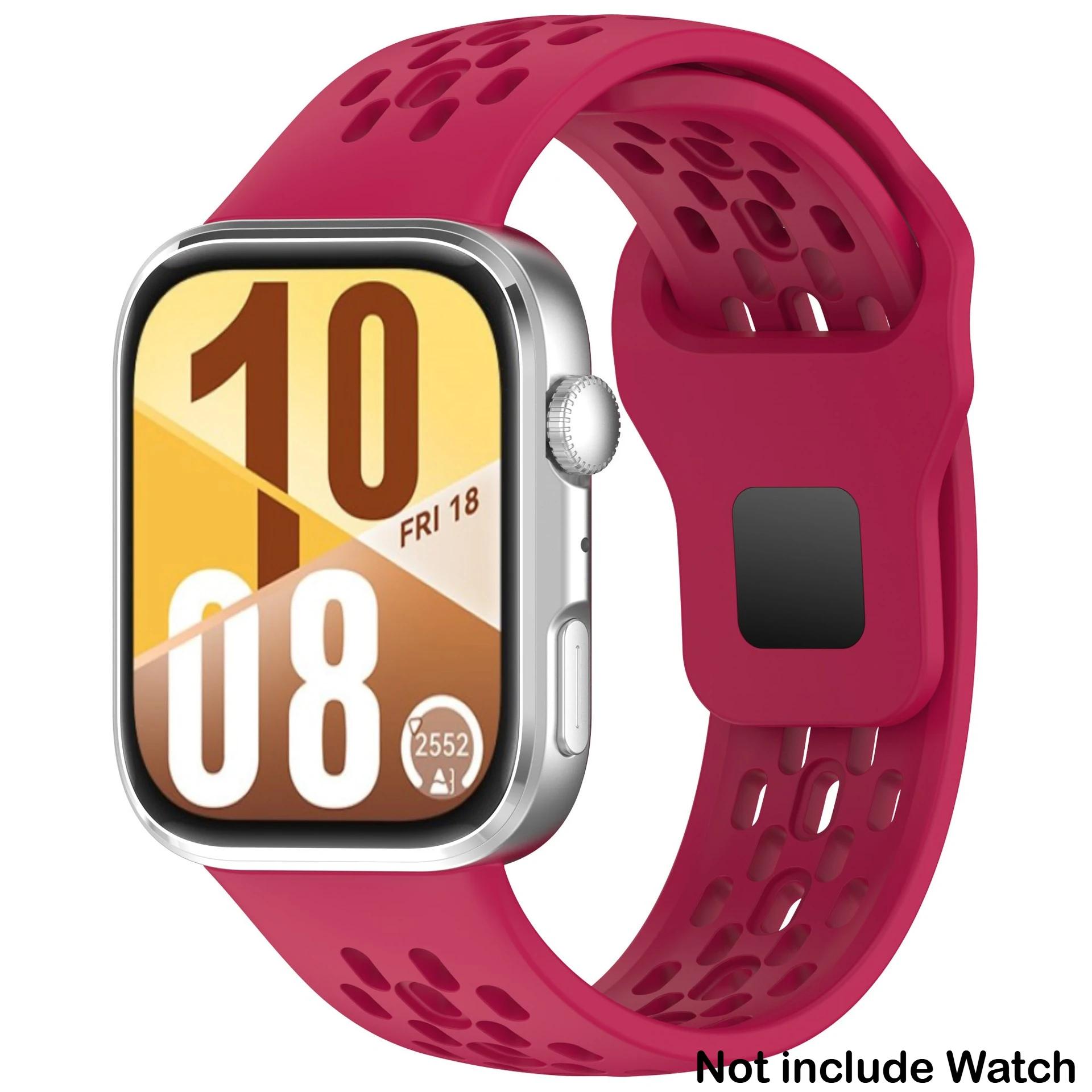 

Breathable Silicone Strap For Huawei Watch Fit 4 Pro Sport Wristband Bracelet Belt For Huawei Watch Fit 4/Fit 3 Band Accessories For Huawei Fit 4 червоний