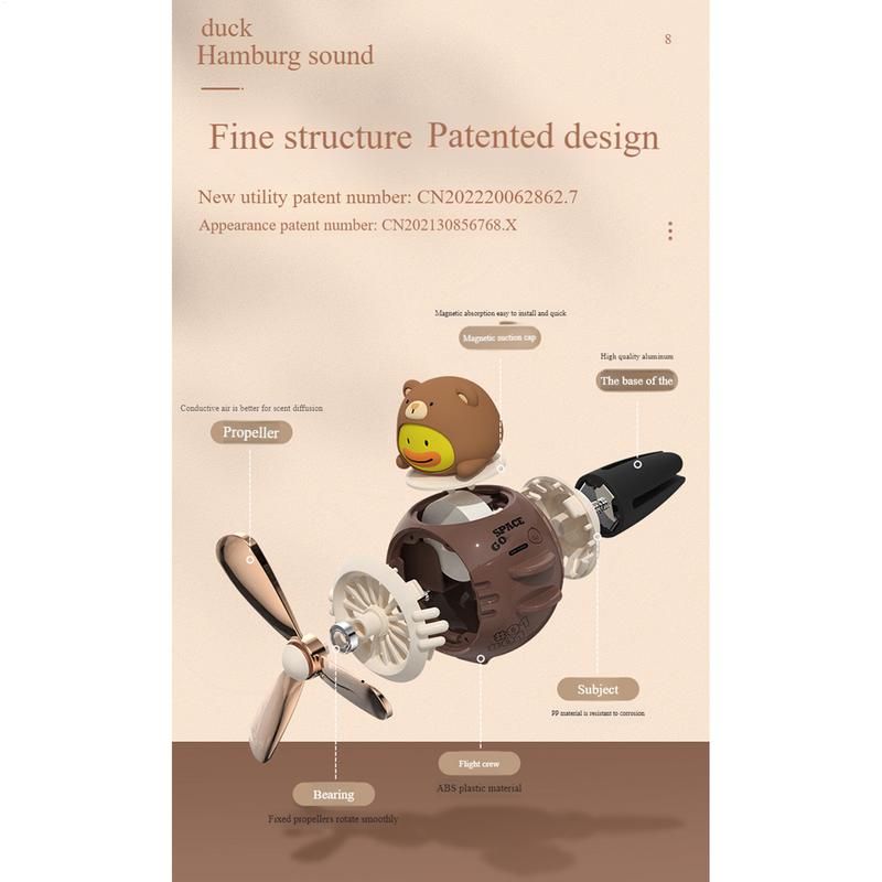 Rotating Propeller Car Air Fresheners Clip Air Outlet Yellow Duck Perfume Clips Car Aromatherapy Diffuser Interior Accessories