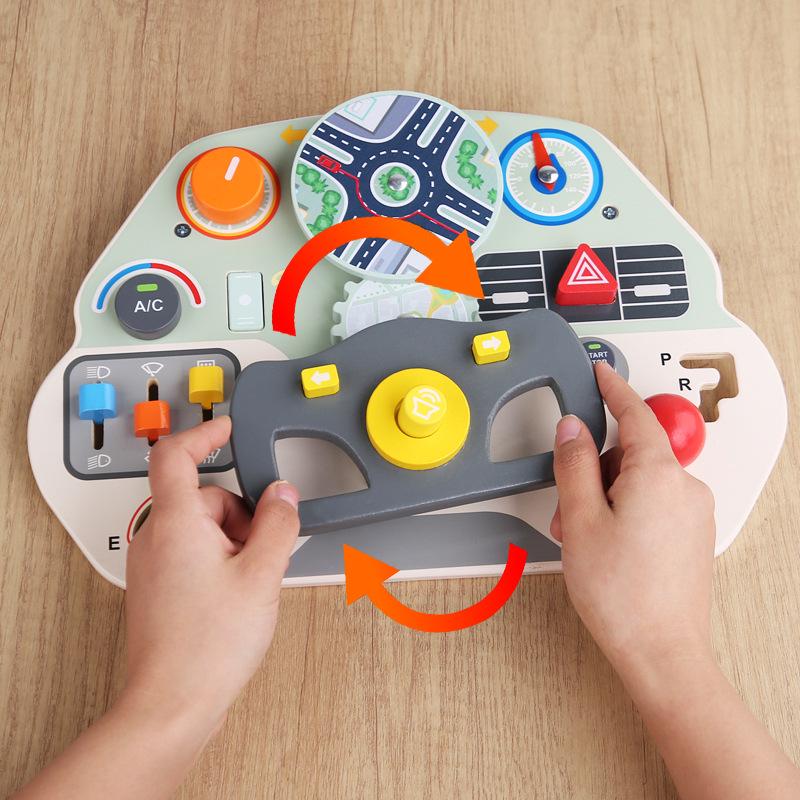 Multifunktionales Baby-Frühförderungs-Puzzlespielzeug: Praktisches Gehirntrainings-Simulations-Lenkrad Busy Board
