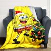 Christmas Spongebob Celebration Blanket Soft Throw Blanket For Home Bedroom Bed Sofa Travel Office Solid Christmas Blanket