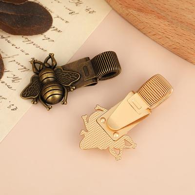 Yousheng Insect Themed Metal Pen Clip with Spring Vintage Bee/Cicada Design Metal Clamp for Notebooks Journals School Office Supplies