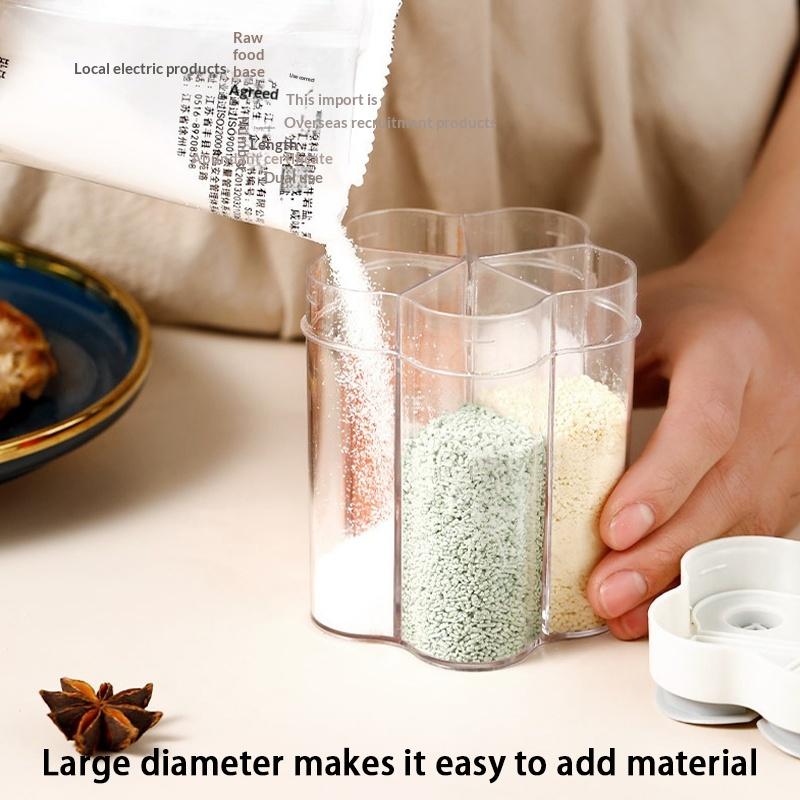 Creative 5 In 1 Seasoning Jar Household Moisture-Proof Spice Rack Outdoor Camping Seasoning Bottle Kitchen Gadget