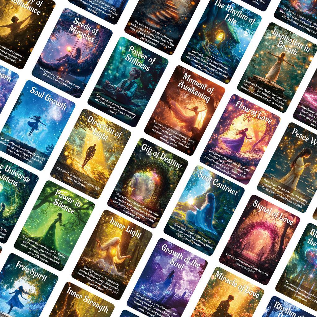 Mystischer Wald Orakelkarten 9*6.7cm Spirituelle Führung & Seelenwachstum Deck 50 Stück Orakelkarten für tägliche Inspiration & Einsicht
