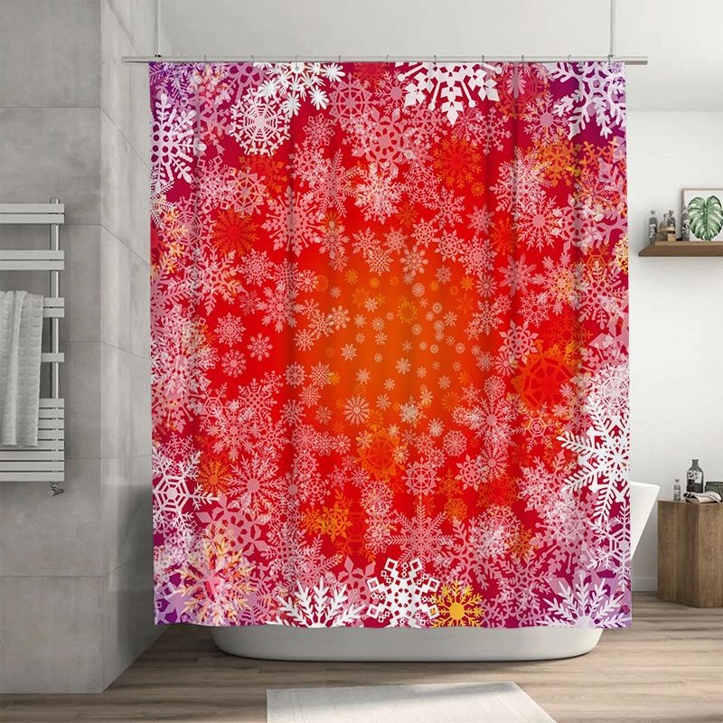 

TU Snowflake Shower Curtain Winter Holiday Decor Festive Christmas Bathroom Fabric Backdrop 90x180cm35x71in