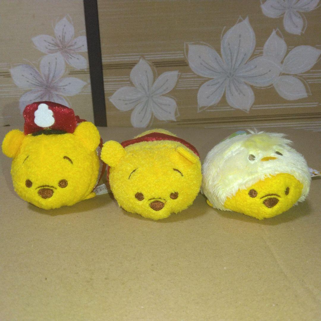 Winnie the Pooh Plush Toy Set of 3 Tsum Tsum Mini [Shipped within 24 hours]