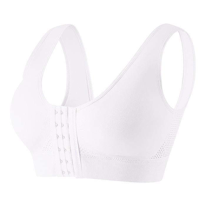 

Спортивный бюстгальтер большого размера с передней застежкой - 6 крючков, беспроводной, для йоги, легкая поддержка, тонкий S белый