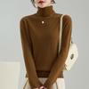 Women's Pure Wool High Neck Pullover: Warm Autumn/Winter Base Layer Long Sleeve Sweater