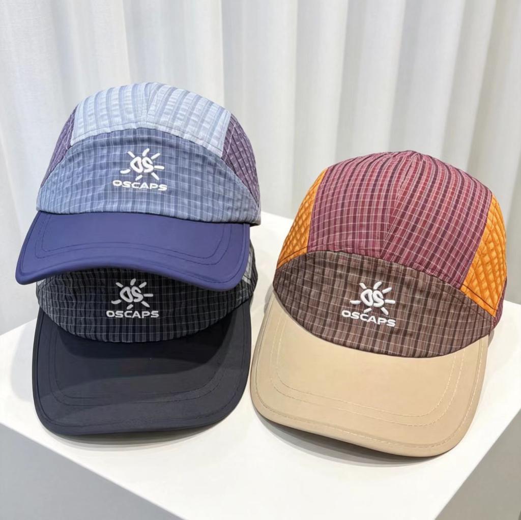 Plaid Contrasting Color Splicing Baseball Cap for Men and Women, Spring and Summer Thin Breathable Quick-drying Cap, Outdoor Sunshade and Sun Protecti