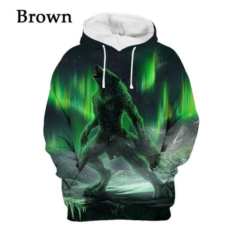 

Men s Hoodie Harajuku Wolf Sweatshirt Fashion Animal Streetwear Men s And Women s Pullover Sweatshirt 2XL