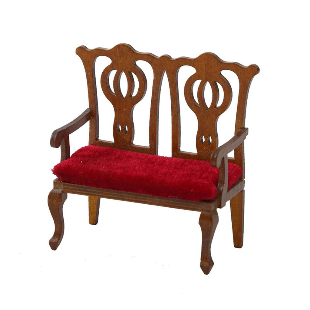 1/12 Dollhouse Miniature Sofa Chair with Cushion Furniture Model Figure For Living Room And Bedroom Scene Decoration