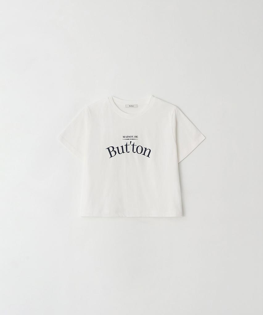 BUT'TON Logo Crop T-Shirts (Ivory)