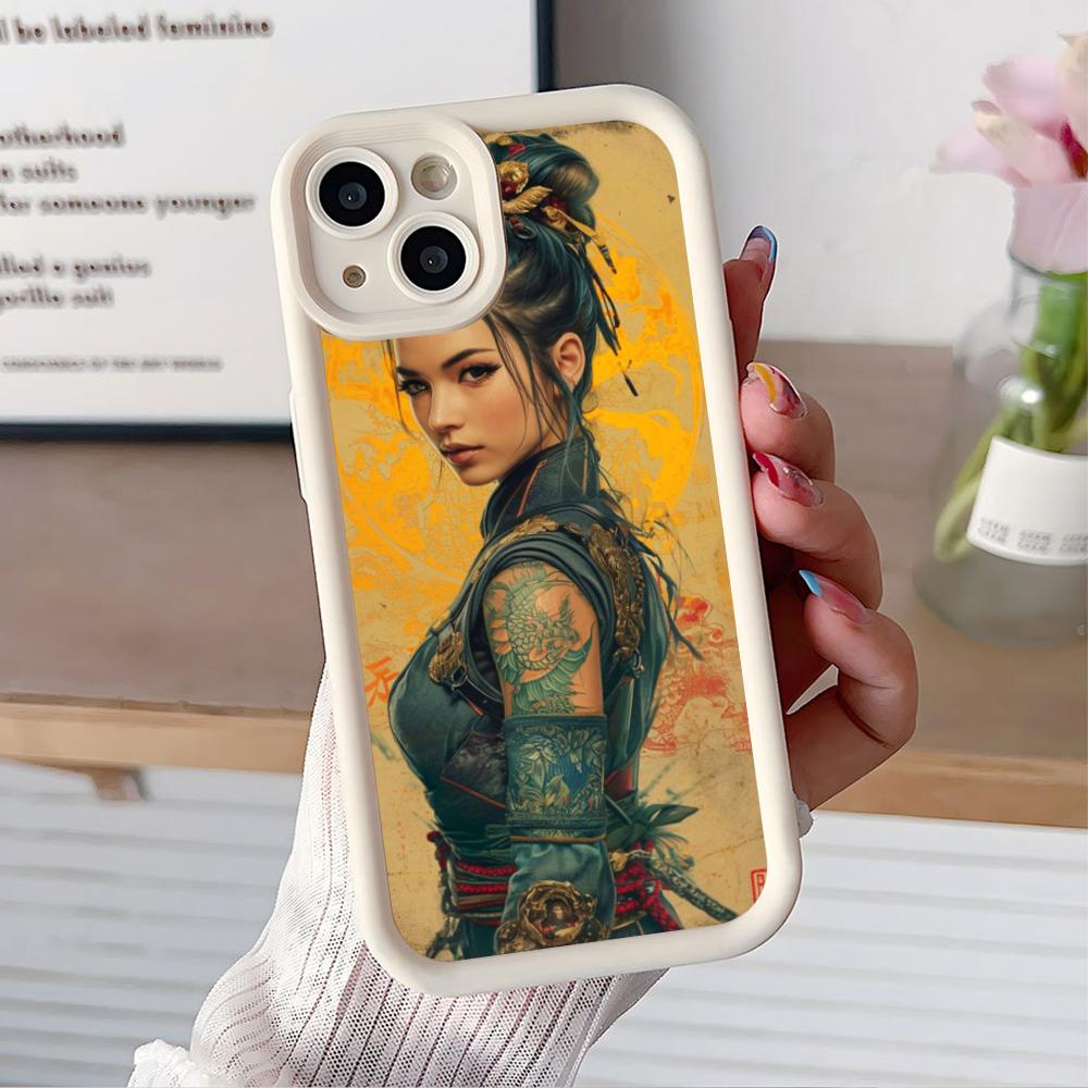 

Retro Tattoo Girl Mobile Phone Case for iPhone 17 16 15 14 13 12 11 Air Pro Max Plus Thicken TPU Colorful Cover Cellphones Cover iPhone 16e
