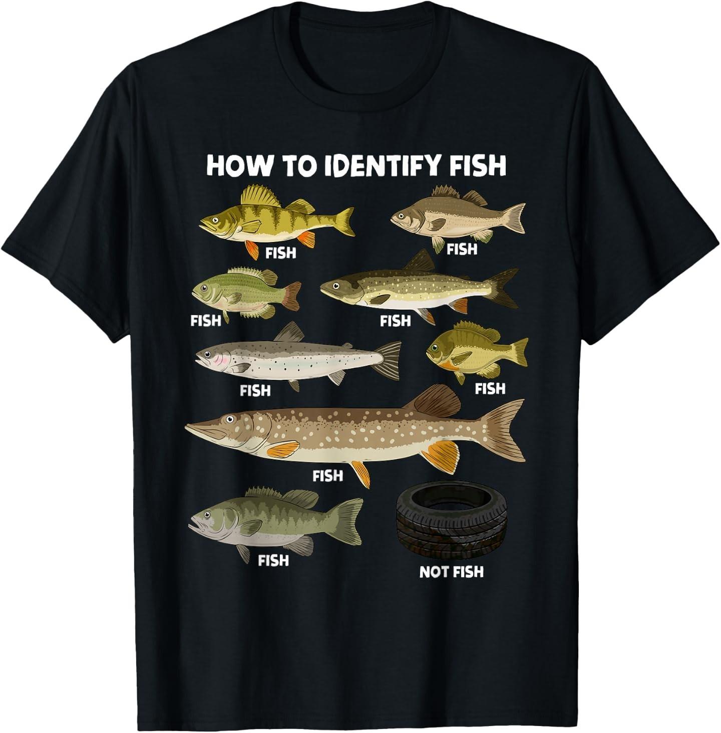 How To Identify Fish Funny Fisherman Joke Fishing Angler unisex T-Shirt S разноцветный