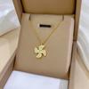 Temperament Small Windmill Personality Minimalist Wind Stove Real Gold Necklace Female Collarbone Chain