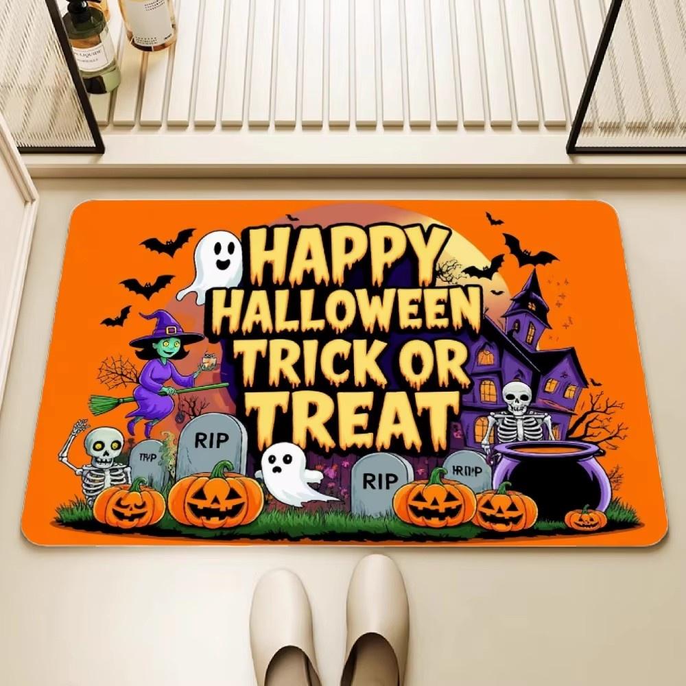 Halloween Cartoon Funny Carpet Home Decor, Soft and Absorbent, Floor Mat At The Entrance, Anti-Slip for The Bathroom