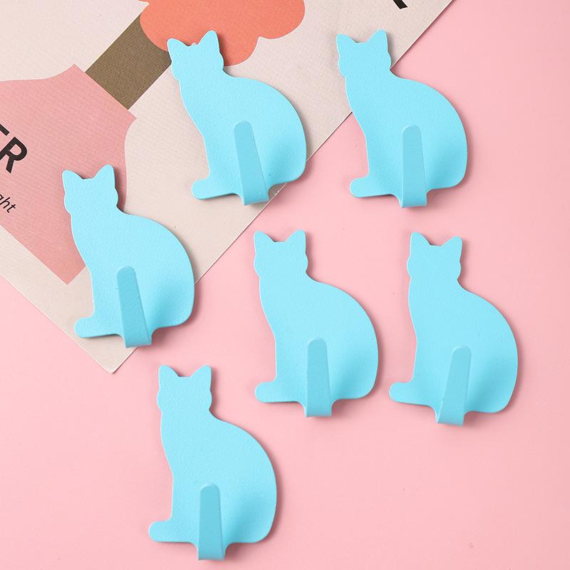 Adhesive Metal Cat Wall Hook for Kitchen, Bathroom, or Door.